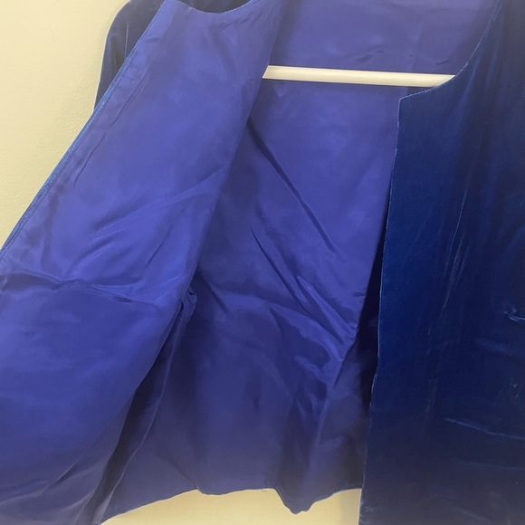 Vintage 1960/70’s Sears Royal Blue Velvet Cropped Blazer Jacket NWT Size Small - Picture 3 of 6
